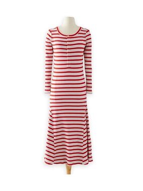 Women’s preppy old money summer Red & White Stripe Long-Sleeve dress size small